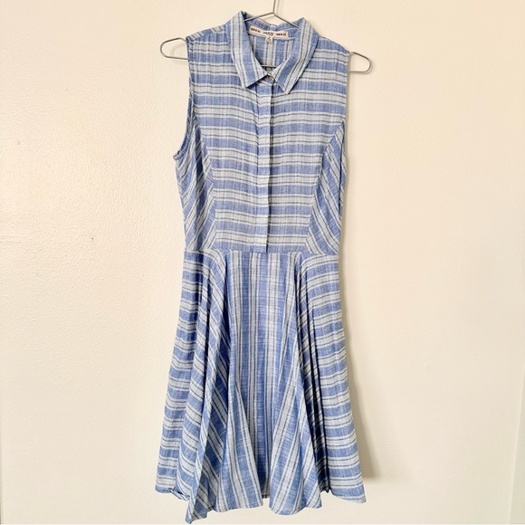 | fashion on earth • striped sleeveless button down a line mini dress • small | - Picture 3 of 12